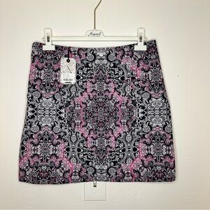 Elegant Black and Pink Patterned Skirt